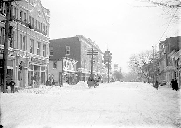 Historic Winter in Patchogue: Snow, Sidewalks, and Sleighs