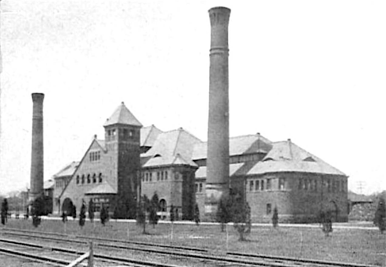 Historic photograph of the Milburn Pumping Station, part of the Brooklyn Waterworks on Long Island.