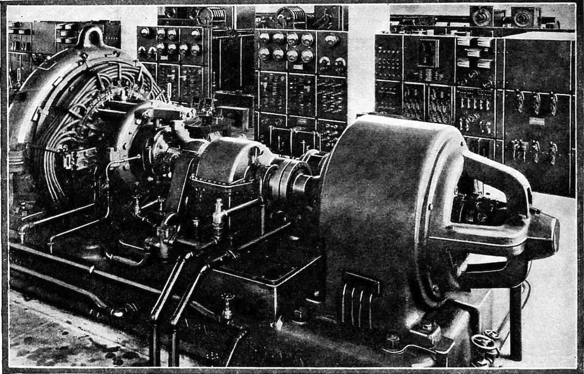 One of RCA Radio Central’s 200-kilowatt Alexanderson alternators at Rocky Point in 1928.